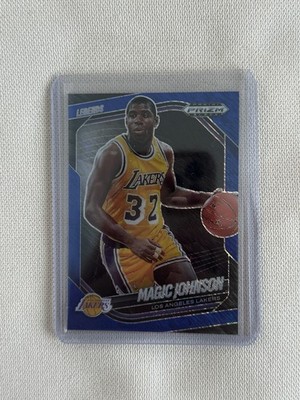 2024-25 Panini Prizm Black FOTL Magic Johnson Blue Shimmer Prizm /35 #268