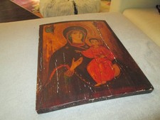  alte antike Ikone heilige Madonna aus Großmutters Sammlung       uralt !!! 