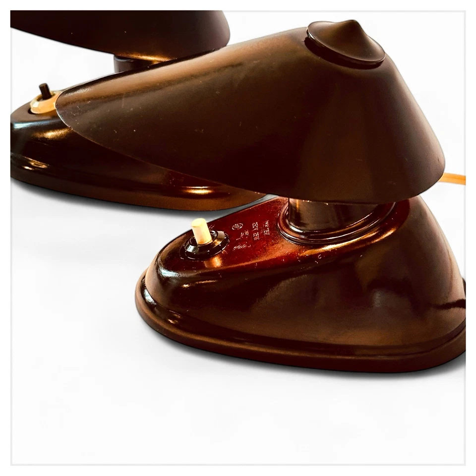 Pair Of Bakelite Table Lamps Elektrovist Mod 11641 Czechoslovakia 30 - Image 2 of 4