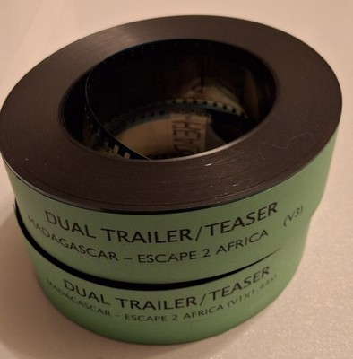 (  2x reels) MADAGASCAR  2: ESCAPE TO AFRICA (2008) 35mm Movie Trailer Reel,