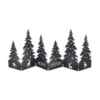 Deko - Aufsteller Merry Christmas Weihnachtsdeko Baum Schriftzug Schwarz Metall