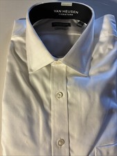 NWT Van Heusen Signature Shirt Mens 17 34/35 XL Regular Fit White Long Sleeve