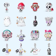 PANDACH 925 Sterling Silver Charm For Bracelet  Necklace Skeleton Pendant DIY