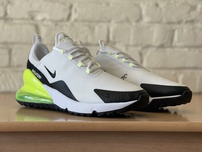 Nike Air Max 270 Spikeless Golf Shoes White Black Volt Green