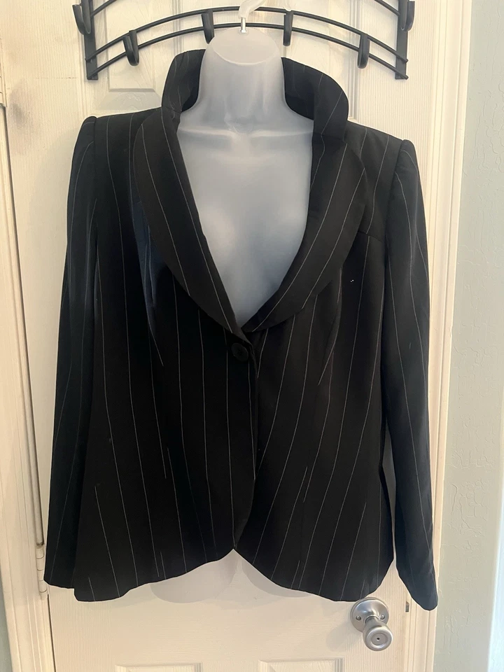 Lindo Blazer Armani Listrado 16 Preto - Imagem 2 de 4