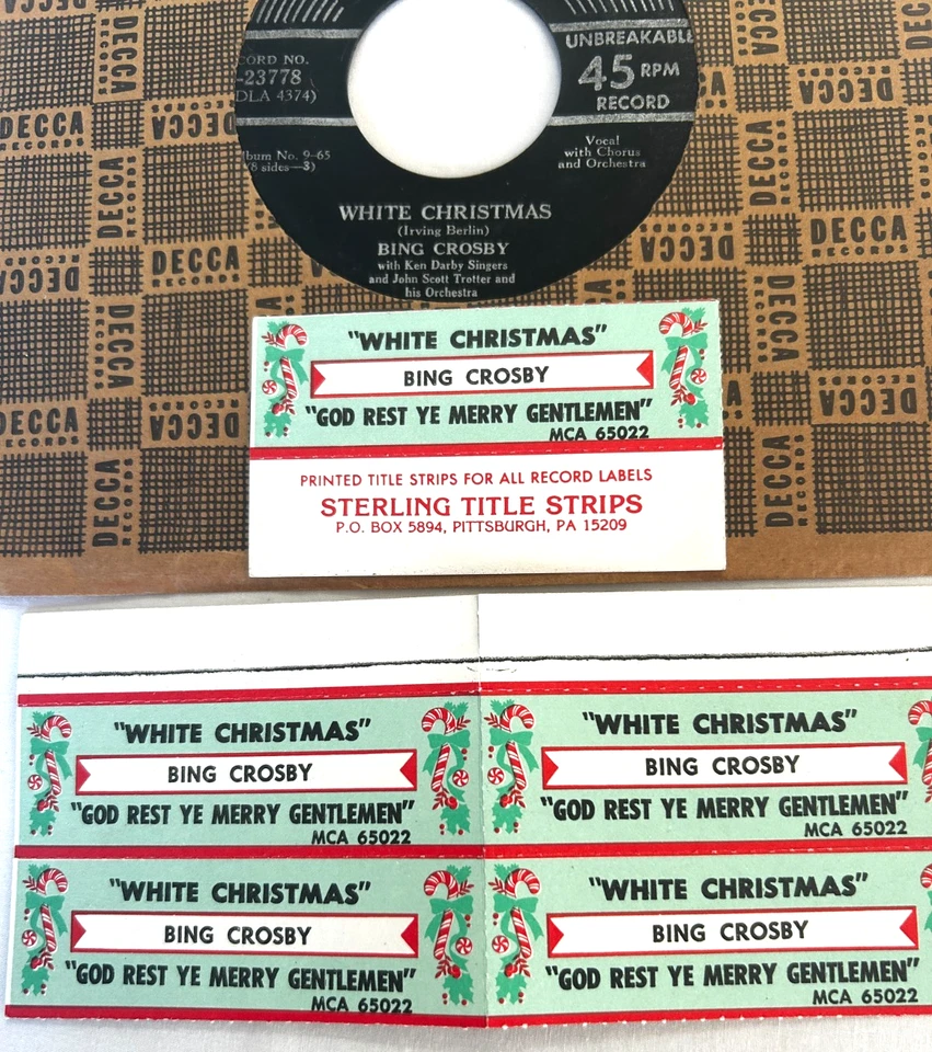 Bing Crosby - White Christmas / God Rest Ye Merry - 1954 Decca 7" 45 + Extras NM - Bild 2 von 4
