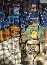 Dixxon Mens Flannels Size Medium Lot Of 9 Music/Band Related Flannel