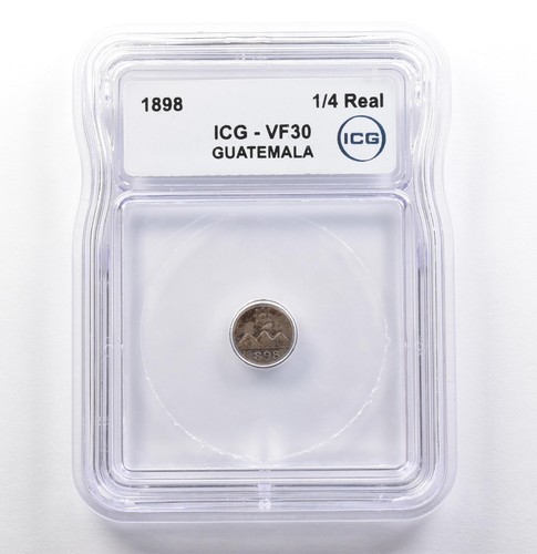 1898 Guatemala 1/4 Real VF30 ICG *9955