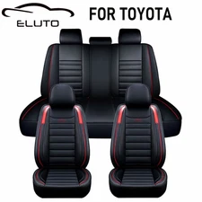 5-Seats Car Seat Cover Full Set Leather Front Rear Protector Cushion For TOYOTA 
