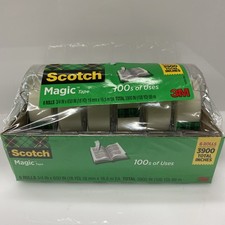 Scotch 6122 Magic Tape  Refillable Dispenser, 3/4-Inch x 650-Inch 6 Rolls