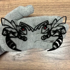 Hornet Badges Emblem BEE  red eye, (2) BADGES, Fender Angry Agressive