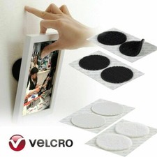 HEAVY DUTY VELCRO® WHITE & BLACK SELF ADHESIVE COINS Stick On Industrial Dots
