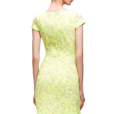Lela Rose Neon Yellow Citrine Cap Sleeve Floral Print Sheath Dress Sz S | eBay Lela Rose Neon Yellow Citrine Cap Sleeve Floral Print Sheath Dress Sz S | eBay