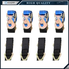 4 Pcs Axle Straps Car Trailer Hauler Ratchet Tie Down Straps With Snap Hooks