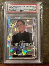 2020 Metal Pop Century Auto Silver Crystals Mark Cuban 18/35 PSA 9