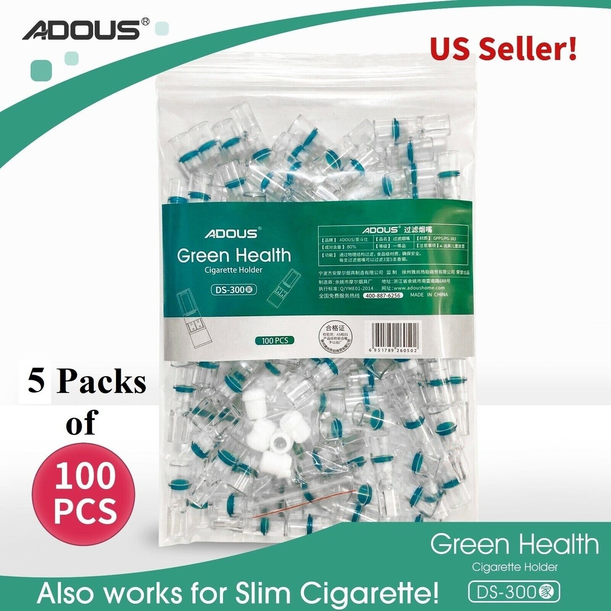 500 Pcs Disposable Tobacco Cigarette Filter Holder Slim Convert Reduce Tar 