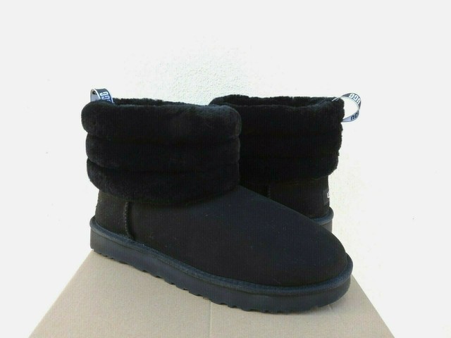 ugg fluff mini quilted black