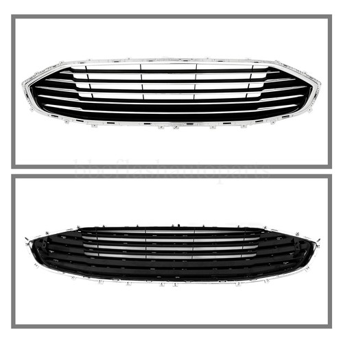 Front Bumper Cover Complete W/Gille Fog Lamp Covers For 2019 2020 Ford Fusion - Picture 3 of 11