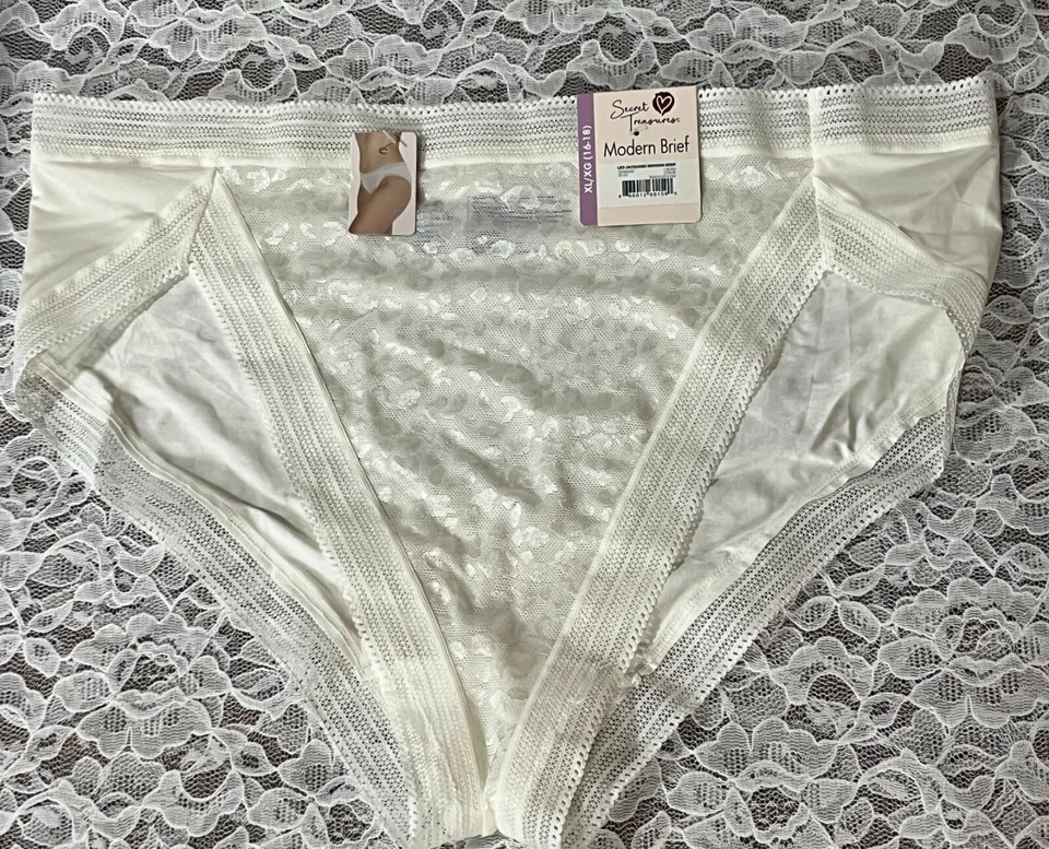 Secret Treasures Moderno Calzoncillo Elástico Encaje Crema XL Foto 2 de 4