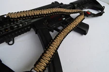 550 Paracord Rifle Gun Airsoft Sling w/Compass & Flint 50" One Point(DesertCamo)