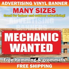 MECHANIC HELP WANTED Advertising Banner Vinyl Mesh Sign repair service hiring