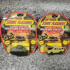 2 Majorette Sonic Flashers Anti Air Vehicle And Tank Diecast NEW Not Working