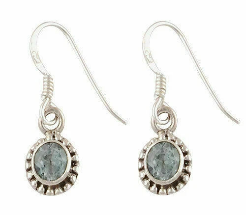 --- Boucles d'Oreilles en Argent 925 et Topazes - Réf.R.3500674 --B2 - Photo 1/1