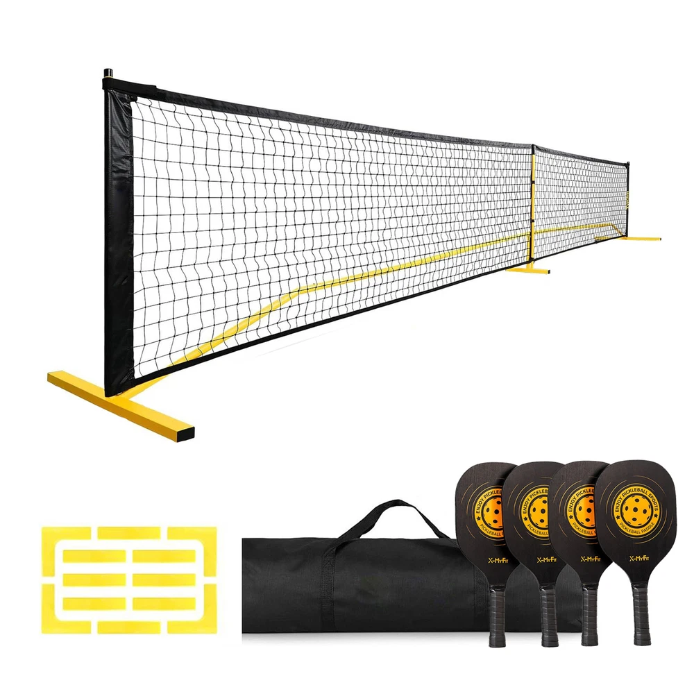Pickleball Net Set with Wheels, Court Marking 22 ft Pickleball Nets for Driveway Pickleball Net Set with Wheels, Court Marking 22 ft Pickleball Nets for Driveway