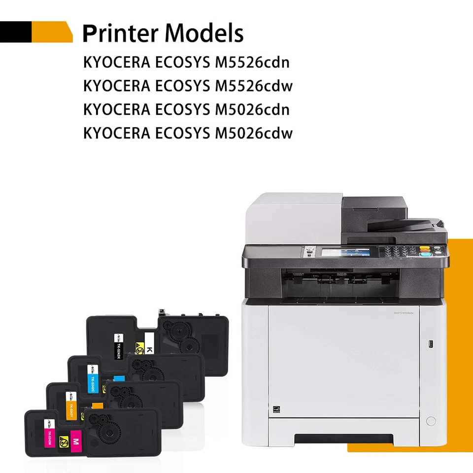 Lote Cartucho de Tóner TK-5242 Para Kyocera Mita ECOSYS M5526CDW P5026CDN P5026CDW Foto 3 de 4