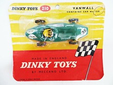 DINKY 210 239 'VANWALL RACING CAR'. YELLOW PLASTIC HUBS. CARDED/BLISTER. RARE.