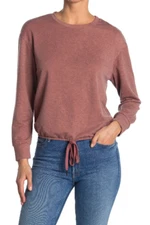 Nordstrom Drawstring Hem Pullover Sweatshirt White Willow, Mauve,Small