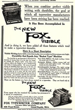 c1906 THE NEW FOX VISIBLE TYPEWRITER GRAND RAPIDS MI VINTAGE ADVERTISEMENT Z957 thumbnail