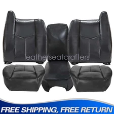 6 Driver & Passenger Leather Seat Cover For 2003-2006 Chevy Silverado Dark Gray