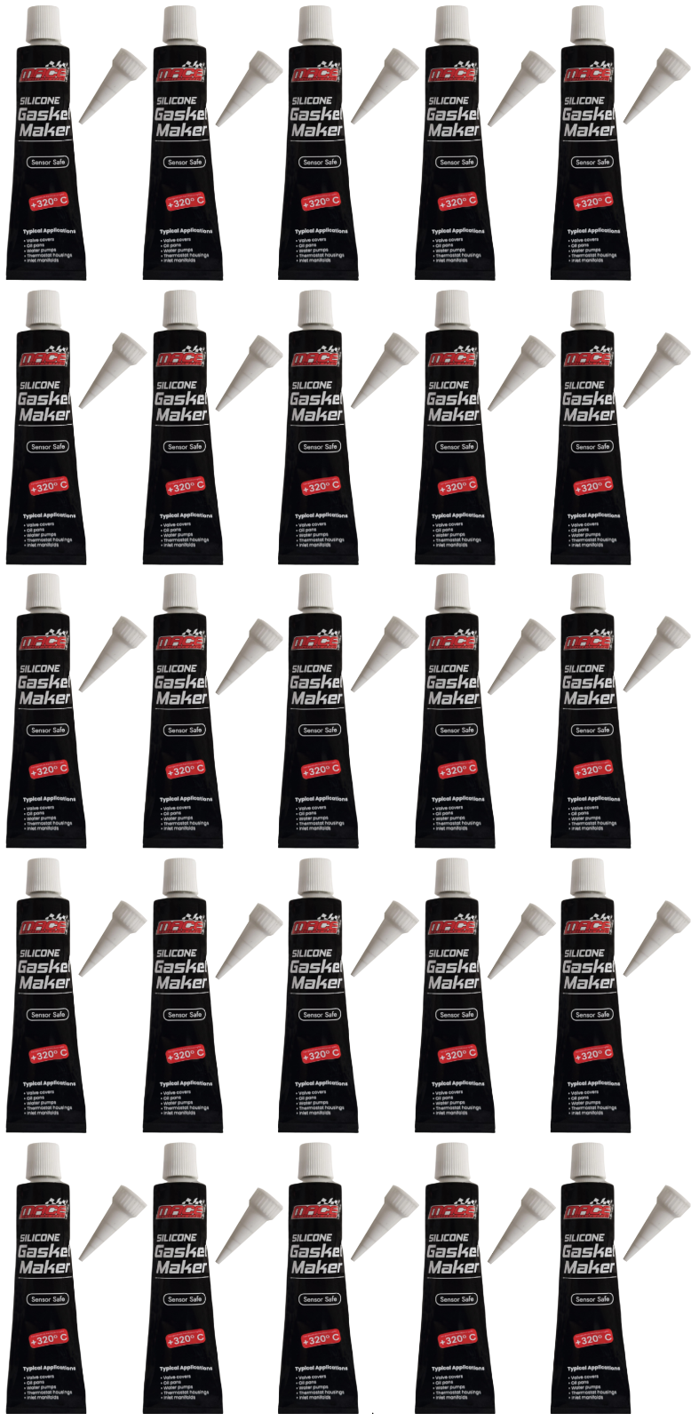 SET OF 25 MACE HIGH TEMPERATURE MULTI-PURPOSE RTV SILICONE GASKET MAKER 70G