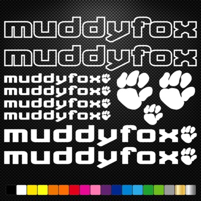MUDDYFOX - 11 Vinyl Decals Stickers Sheet Bike Frame Cycle Cycling Bicycle