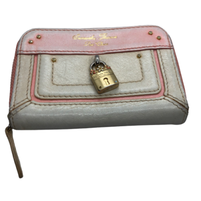 Samantha Thavasa Petit Choice Pink & White Leather Small Zip 