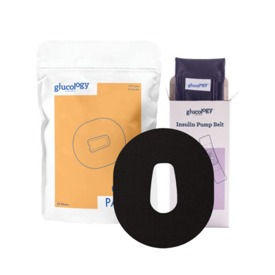 Glucology  Black CGM Bundle | Insulin Pump Belt + 25 CGM Patches