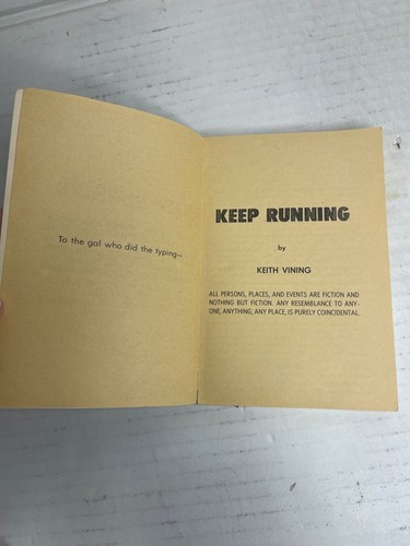 Keep Running By Keith Vining Rare Sleaze Pulp Paperback Collectible Adult - Picture 8 of 13