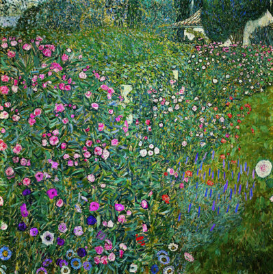 Gustav Klimt Italian Garden Landscape spring season with flowers