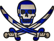 Pirate Sticker Jack Rackham Calico Flag Country GR Greece