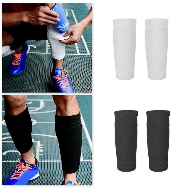 Men Soccer Shin Pads Holder Instep Foot Socks Guard Protector Sleeves 2