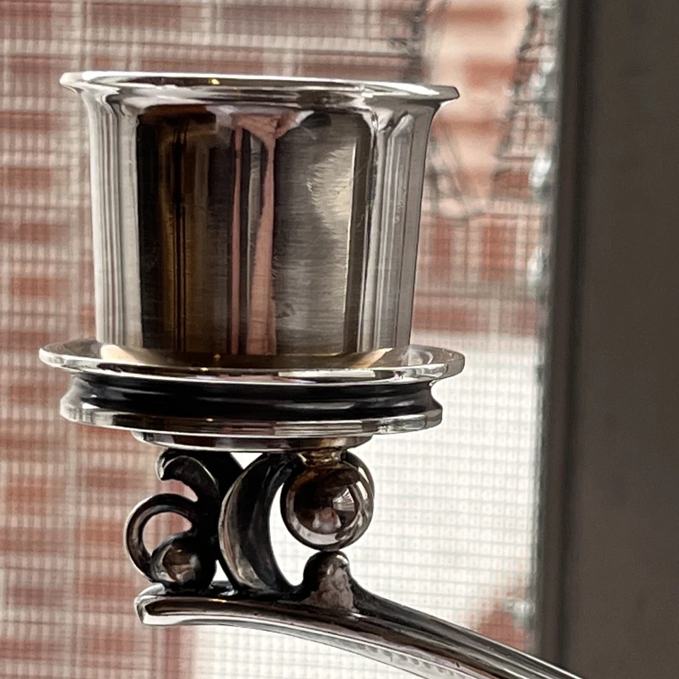 Candelabro de dos brazos Georg Jensen de plata de ley Harald Nielsen No. 278 Foto 4 de 4