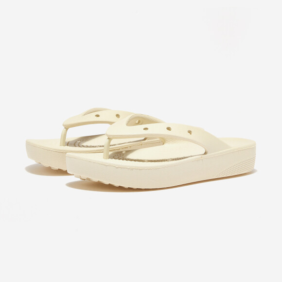 CROCS Classic Platform Womens Flip Flop Bone ✓Multiple