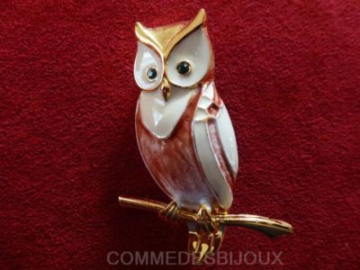 Broche Chapeau Vintage Hibou – Boekhandei Sanders, épingle Jaune