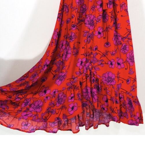 B O G Collective/ Band of Gypsies Maxi Dress Sz S Ruffle Hem Stretch Waist NWT - Picture 3 of 14