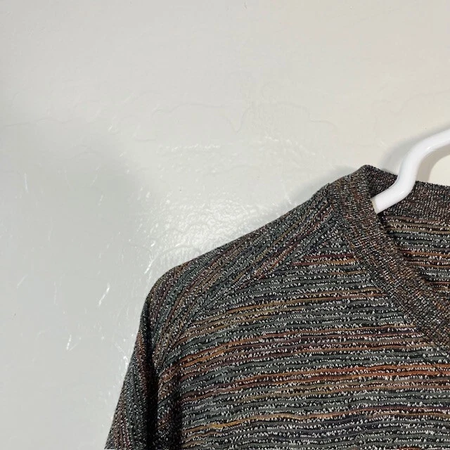 Suéter Jhane Barnes Para Hombres XL Tejido de Seda Pullover Cuello Redondo Colorido Arte Foto 2 de 4