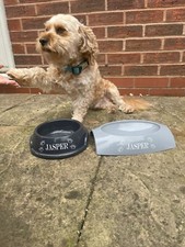 PERSONALISED DOG BOWL with Name And Paws ( Dog Is Not For Sale)
