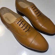 NWOB Samuel Windsor 3-BV197 Men's Tan Leather Oxford Dress Shoes Sz 9 US 8.5 UK