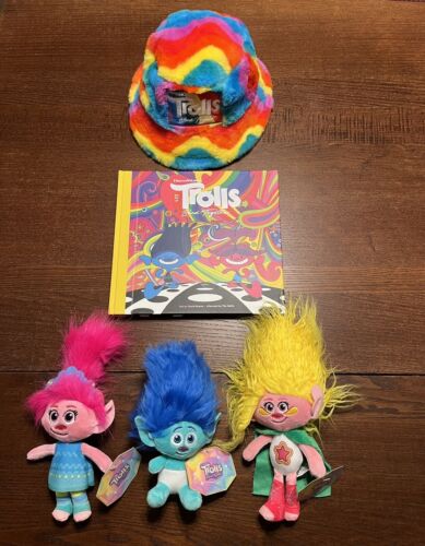 DreamWorks “Trolls Band Together” -  Artbook,  Bucket Hat  & Plush- *Crew Gift* - Picture 1 of 22