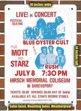 Metal Sign - 1976 Blue Oyster Cult and Rush in Shreveport- 10x14 inches